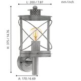 Eglo hilburn 1 spoljna zidna lampa/1, e27, čelik/srebrno antik | Eponuda.com