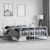 Metalni okvir kreveta uzglavlje i podnožje bijeli 160x200 cm | shoptok.hr