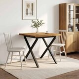  70 x 70 x 75 cm Čvrsto drvo akacije Prirodna i crna Četvrtasti | shoptok.hr