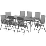  9-dijelni vrtni blagovaonski set antracit čelični | Eponuda.com