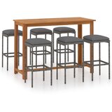  7-dijelni vrtni barski set s jastucima sivi | Eponuda.com