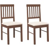 Maison Chic Jedilni stoli - Vzorci stoli z blazinami 2 kosa Brown Solid Wood Rubber A1479, (22031606) | Shoptok.si