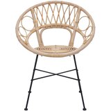  Stolac za blagovanje 2 kom. Ratan i čelik Prirodna Smeđa 54 x 65 x 82 cm | Shoptok.si