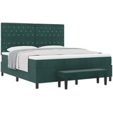  Krevet s opruga kutije Tamnozelena 200 x 180 cm Baršun | shoptok.hr