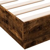  Posteljni okvir z LED diodami dimljeni hrast 120x200 cm | Shoptok.si