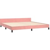 vidaXL Posteljni okvir z vzglavjem roza 200x200 cm žamet | Shoptok.si