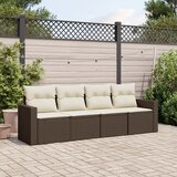 vidaXL 4-dijelni set vrtnih sofa od poliratana s jastucima smeđi Cijene