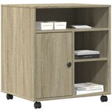 vidaXL Stojalo za tiskalnik s kolesi sonoma hrast 60x50x67 cm | Shoptok.si