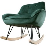 CARRYHOME gugalnik, zelena, naravne barve, črna les, kovina, tekstil | Shoptok.si
