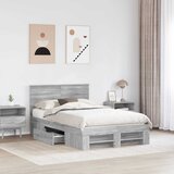  Krevetna konstrukcija s uzglavljem Siva Sonoma 120 x 200 cm | shoptok.hr