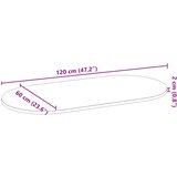 Stolna ploča tamnosmeđa 120x60x2 cm ovalna masivna hrastovina | shoptok.hr