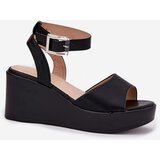 Boto Wedge Heeled Women's Sandals Black Efrina | Shoptok.si