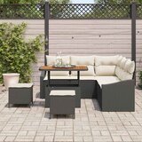  Sjedeća garnitura za vrt 8 kom. 7-Broj sjedala Crna Poli ratan 90 x 55 x 71 cm | shoptok.hr