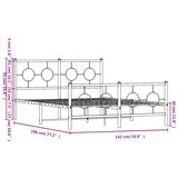  Metalni okvir kreveta uzglavlje i podnožje bijeli 135 x 190 cm | shoptok.hr