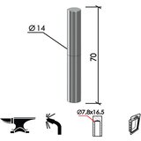 Dabel šarka bravarska za vrata SP3 Ne fi14x70/7,8x16,5mm DP1 Cene'.'