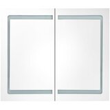  LED kupaonski ormarić s ogledalom bijeli i hrast 80x12x68 cm | shoptok.hr