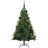 vidaXL Umjetna zložljiva božićna jelka 150 LED Zelena 150 cm PVC in PE | Shoptok.si