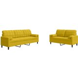  2-dijelni set sofa s jastucima žuti baršunasti | shoptok.hr