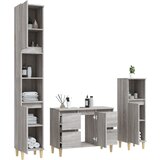  3-dijelni set kupaonskog namještaja siva boja hrasta drveni | shoptok.hr
