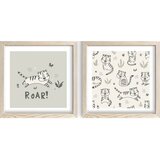 Wallity Otroške slike v kompletu 2 ks 33x33 cm Roar – Wallity Cene