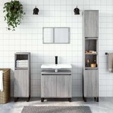 vidaXL Kopalniška omarica siva sonoma 30x30x190 cm inženirski les | Shoptok.si