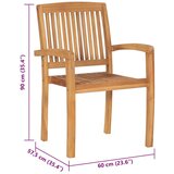 vidaXL Složive vrtne stolice s jastucima 8 kom od masivne tikovine | shoptok.hr