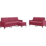  3-dijelni set sofa s jastucima crvena boja vina baršunasti | shoptok.hr