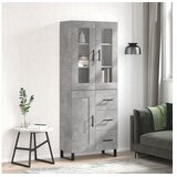 vidaXL Visoka komoda betonsko siva 69,5x34x180 cm inženirski | Shoptok.si