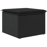  Vrtna stolica s jastukom crna 55x55x37 cm poli ratan | shoptok.hr