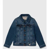 Guess Otroška jeans jakna mornarsko modra barva