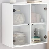 vidaXL Stenska omarica s steklenimi vrati bela 68x37x68,5 cm Cene