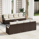  Vrtna garnitura - 9-dijelni set vrtnih sofa s jastucima smeđa poli ratan | shoptok.hr