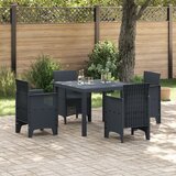 vidaXL Vrtna miza Antracit 100x100x73 cm Poly Rattan u
