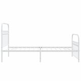  Metalni okvir kreveta uzglavlje i podnožje bijeli 100x200 cm | shoptok.hr