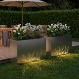  Vrtna saksija 2 kom. Srebrna 100 x 20 x 49 cm Pocinčani čelik | shoptok.hr