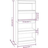 vidaXL knjižna omara/pregrada dim. hrast 60x30x135 cm konstruiran les | Shoptok.si