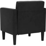 SOFA fotelja s naslonima za ruke crna 53 cm baršunasta | Shoptok.si