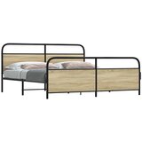 Maison Chic Kovinski Posteljni okvir - Dvoposteljna postelja - Zakonska postelja brez vzmetnice sonoma hrast 180x200 cm, (21694339) | Shoptok.si