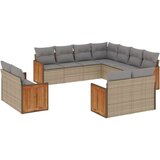vidaXL 11-dijelni set vrtnih sofa od poliratana s jastucima bež | shoptok.hr