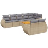 vidaXL 9-dijelni set vrtnih sofa s jastucima bež od poliratana | shoptok.hr