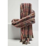 Marisse Pink Checkered Scarf With Metallic Thread | ePonuda.com