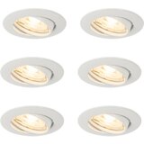QAZQA Komplet 6 vgradnih reflektorjev belih GU10 35 mm - Edu cene