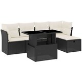 vidaXL 6-dijelni set vrtnih sofa s jastucima crni od poliratana | shoptok.hr