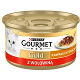 Gourmet Gold Sauce Delight z govedino - mokra mačja hrana - pločevinka - 85 g, (21385627)