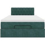 vidaXL Otomanski posteljni okvir z vzmetnico zelen 120x200 cm žamet, (21670876) | Shoptok.si