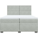  Krevet s oprugama i madracem svjetlosivi 200x200 cm baršunasti | shoptok.hr