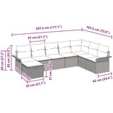  Set od 8 komada vrtnog kauča s jastučićima smeđi poly ratan | shoptok.hr