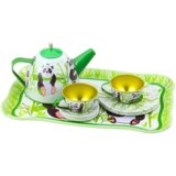 Metalni set za kavu ili čaj za igru s motivom pande - zeleni | shoptok.hr