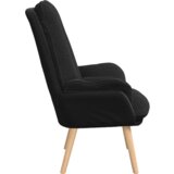  Relaxirajuća stolica Crna kovrčava tkanina nalik vuni | shoptok.hr