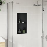  Niša za tuš mat crna 32x62x9 cm nehrđajući čelik | shoptok.hr